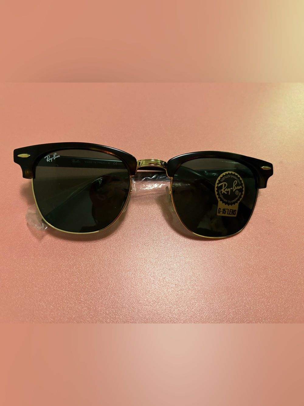 Ray-Ban Clubmaster Sunglasses Black & Gold Trim RB 3016 51021 W0366